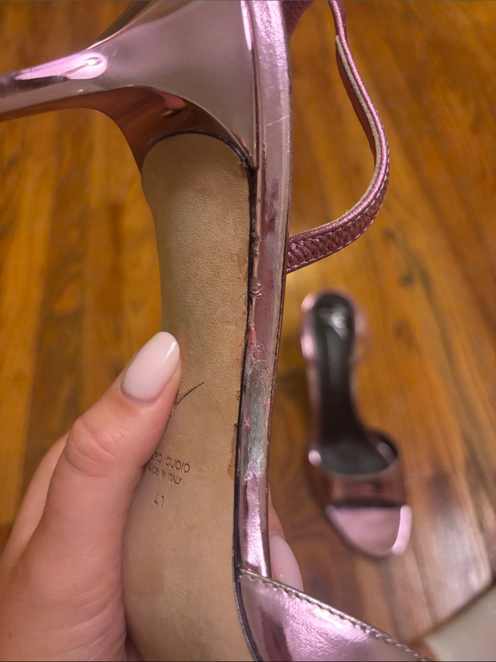 Guiseppe Zanotti Metallic Pink Heels Size 41 - Picture 5 of 6